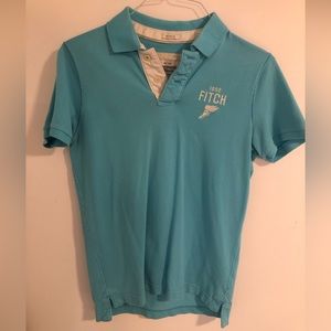 Light Blue Abercrombie & Fitch Muscle Polo Shirt - size Medium